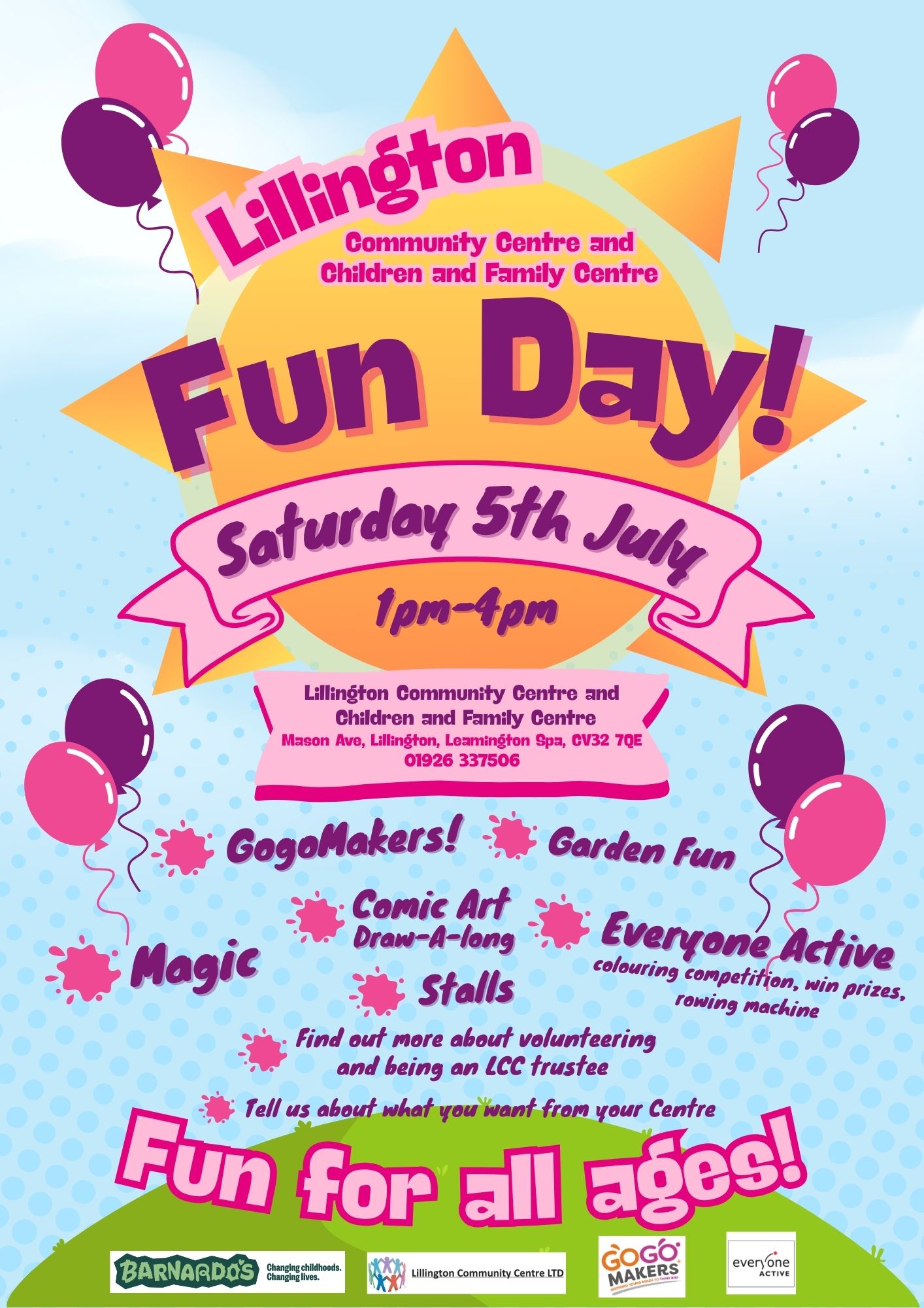 Poster advertising Summer Fun Day on 5th July.