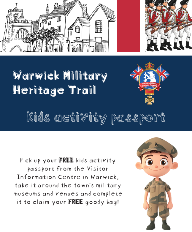 Poster showing information about Warwick Military History Trail.
