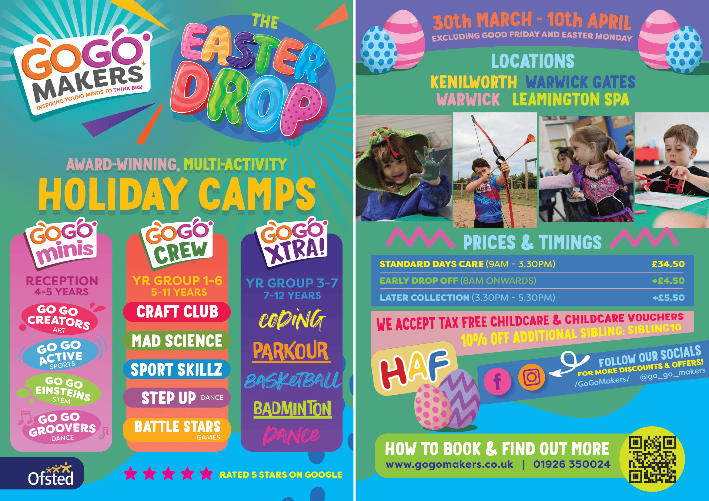 Poster advertising Go Go Makers' Easter Holiday Camps.