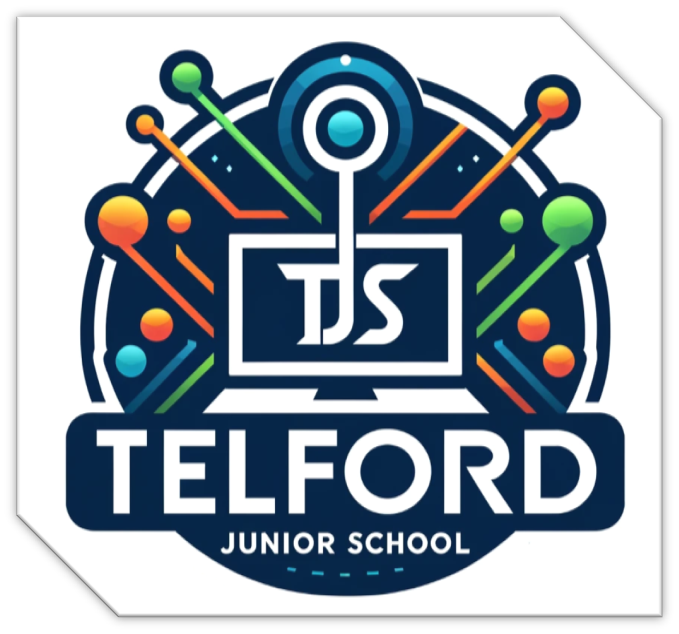Logo designed by the pupils to represent Computing at Telford Junior School.