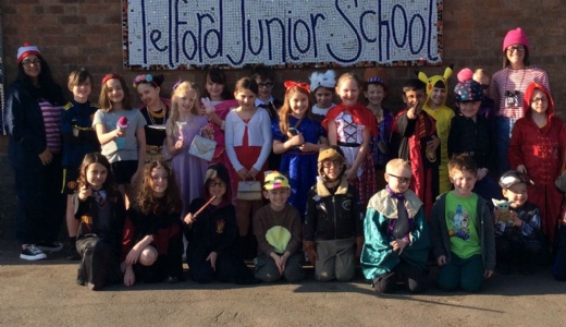 Picture showing Y3 children dressed as book characters.