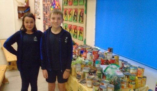 Picture showing the collection of Harvest produce.