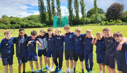 Photograph of the boys' athletics team.