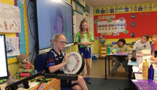 Photograph showing a Y5 class learning about Irish culture.